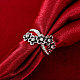 女性のための花のスズ合金チェコラインストーンパーティー指輪  エナメル  プラチナ  サイズ7  17.3mm RJEW-BB15380-7P-6