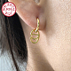 18 boucles d'oreilles créoles en argent sterling plaqué or véritable 925 carat ZC9557-5-2