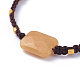 Braccialetti di perline intrecciati di giada giallo naturale regolabili BJEW-JB05051-03-3