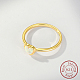 ハニーデュー合成オパール ハート指輪  925純銀製のリング  ゴールドカラー  内径：16mm FM4105-6-4
