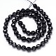 Faceted Round Natural Black Spinel Beads Strands G-P114-04-6mm-2