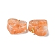 Colgantes de chips teñidos de cuarzo naranja natural de resina transparente G-E185-12G-14-3