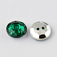 Botones redondos planos del diamante artificial de acrílico de Taiwán de 2-agujero BUTT-F015-11.5mm-06-2