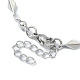 304 Stainless Steel Rhombus Link Chain Bracelets for Women BJEW-D023-01P-3