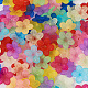 Yilisi 200Pcs 10 Colors Frosted Acrylic Bead Caps MACR-YS0001-02-4