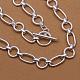 Popular Silver Plated Brass Round and Oval Link Chain Necklaces For Men NJEW-BB12754-4