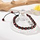 Регулируемые браслеты из плетеных бусин из натуральной красной яшмы и немагнитного синтетического гематита BJEW-Z090-01M-2