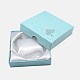 厚紙のブレスレットボックス  内部のスポンジ  バラの花の模様  正方形  淡いターコイズ  90x90x22~23mm CBOX-G003-14C-2