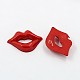 アクリル唇形のカボション  バレンタインデーのために  暗赤色  18x13x3.5mm BUTT-E024-A-04-2