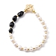Natürliche kultivierte Süßwasserperlen Perlen Armbänder BJEW-JB05491-05-1