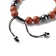 Bracelet de perles d'hématite synthétique pour hommes femmes BJEW-JB06755-7