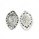 Nickel Free Tibetan Style Alloy Oval Cabochon Connector Settings PALLOY-J412-11AS-NF-1