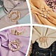 4pcs 4 broches de perlas de imitación de plástico de mariposa y hoja de estilo JEWB-SZ0001-08-7