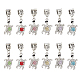 DICOSMETIC 12Pcs 6 Colors Sea Turtle Pendants Tortoise Alloy Rhinestone Charms Ocean Animal Charms Antique Silver Large Hole Pendants 4.5mm European Dangle Charms for Jewelry Making ALRI-DC0001-03-1