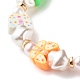Bracelet extensible fait main en perles heishi en argile polymère BJEW-JB07330-6