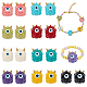 CHGCRAFT 18Pcs 9 Colors Opaque Resin Monster Beads Single Eye Beads Halloween Opaque Resin Beads Evil Eye Beads with Golden Tone Alloy Horns for Craft Making RESI-CA0001-42-1