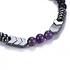 Natural Black Agate(Dyed) & Amethyst Beads Stretch Bracelets BJEW-JB04219-03-2