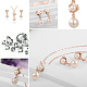 Real Rose Gold Plated Fashion Eco-Friendly Alloy Pearl Flower Necklaces and Stud Earrings Jewelry Sets SJEW-AA00031-017RG-2