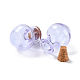丸いガラスのコルク瓶の飾り  ガラスの空のウィッシングボトル  ペンダントデコレーション用のDIYバイアル  ラベンダー  1.8x2.1cm GLAA-D002-03H-2
