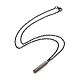 Rechteck mit dem Wort „Ich liebe dich“ 304 Edelstahl-Anhänger-Halskette mit legierter Kabelkette für Frauen NJEW-M192-01B-3