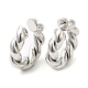 Rack Plating Brass Twist Rope Cuff Earrings for Women EJEW-D059-09P-1