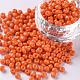焼付塗装ガラスシードビーズ  レッドオレンジ  8/0  3mm  穴：1mm  約10000個/袋 SEED-S002-K4-1