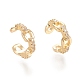 Brass Micro Pave Clear Cubic Zirconia Cuff Earrings EJEW-M195-01G-1