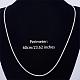 Rhodium Plated 925 Sterling Silver Thin Dainty Link Chain Necklace for Women Men JN1096B-05-2