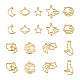 Cheriswelry 36 stücke 9 stile legierung lünette anhänger mit offener rückseite FIND-CW0001-22-2