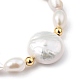 Pulseras de perlas keshi con perlas barrocas naturales BJEW-JB05404-01-3