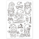 GLOBLELAND Summer Beach Clear Stamps Gnome Silicone Clear Stamp Seals for Cards Making DIY Scrapbooking Photo Journal Album Decoration DIY-WH0167-56-684-6