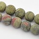 Frosted Round Natural Unakite Beads Strands G-E302-107-6mm-1