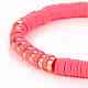 Bracelets élastiques faits à la main de perles heishi en pâte polymère BJEW-JB05303-03-2