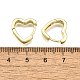 Серьги-кольца из латуни в форме сердца EJEW-H157-05G-5