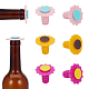 Benecreat 6 pièces 3 couleurs bouchons de bouteille de vin en silicone AJEW-BC0006-68-1