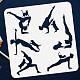 Fingerinspire ヨガポーズステンシル 11.8x11.8 インチ 再利用可能なヨガ 猫 犬 絵画テンプレート 体操 女性 練習用ステンシル 木製 壁 布地 キャンバス 家具 工芸品 DIY-WH0391-0414-3