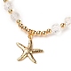 Bracelets à breloques étoile de mer en laiton BJEW-JB05571-03-2