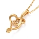 Vacuum Plating 304 Stainless Steel Heart Pendant Necklace with Clear Cubic Zirconia for Women NJEW-G019-05G-2