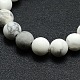 Chapelets de perles rondes en howlite mate G-M064-4mm-12-2