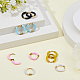 5 пара двухцветных серег-колец из нержавеющей стали 316 с эмалью EJEW-DC0001-39A-4