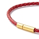 Braided Leather Cord Bracelet for Women BJEW-C009-01A-3