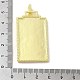 エナメルを使用した真鍮マイクロパヴェキュービックジルコニアペンダント  長方形  ダークオレンジ  45.5x25.5x2.5mm  穴：4.5mm KK-H458-02G-N02-3