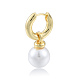 Orecchini a cerchio pendenti con perle in plastica abs EJEW-N011-106LG-3