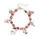 Рождественские браслеты с подвесками из сплава и эмали BJEW-JB12077-02-2