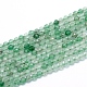 Perles vertes naturelles quartz fraise brins G-G823-18-4mm-1