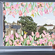 ポリ塩化ビニールの窓の静的なステッカー  長方形  窓の装飾用  花  380x1160mm AJEW-WH0385-0003-7