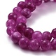 Dyed Natural Chalcedony Round Beads Stretch Bracelets Set for Girl Women BJEW-JB07058-6