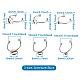 9 pz 3 stili 304 impostazioni dell'anello del polsino in acciaio inossidabile STAS-PJ0001-16P-6