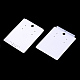 プラスチックディスプレイカード  ピアスに使用  長方形  乳白色  7.3x5.6x0.7~0.8cm  穴：6mm CDIS-S027-11-2