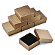 厚紙のジュエリーボックス  リングのために  ピアス  ネックレス  内部のスポンジ  正方形  ダークチソウ  7.4x7.4x3.2cm CBOX-S018-08D-1
